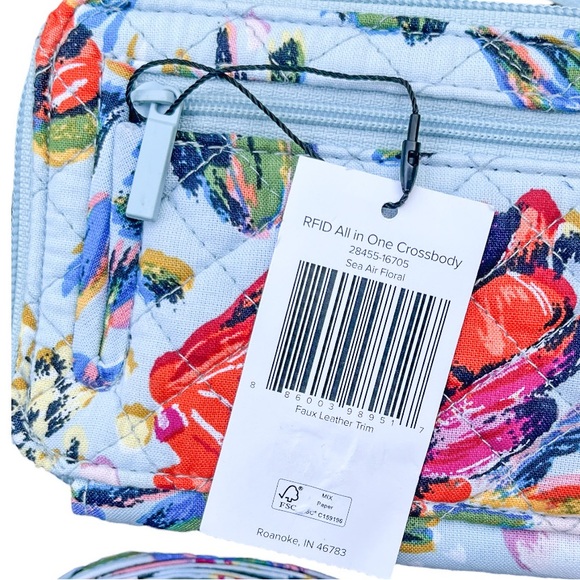 Vera Bradley RFID All in One Crossbody Bag - Sea Air Floral - Picture 9 of 9